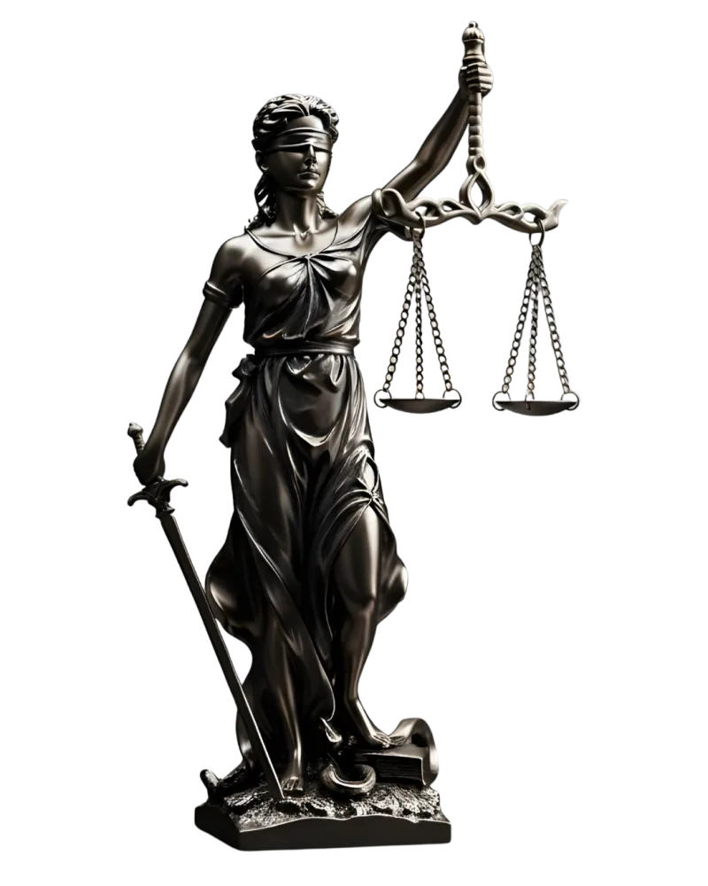 Estátua da Justiça — símbolo dos valores do FMF Advogados